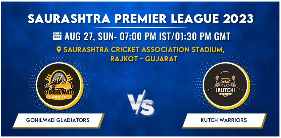 Gohilwad Gladiators vs Kutch Warriors Today Match Prediction & Live Odds - Saurashtra Premier League 2023