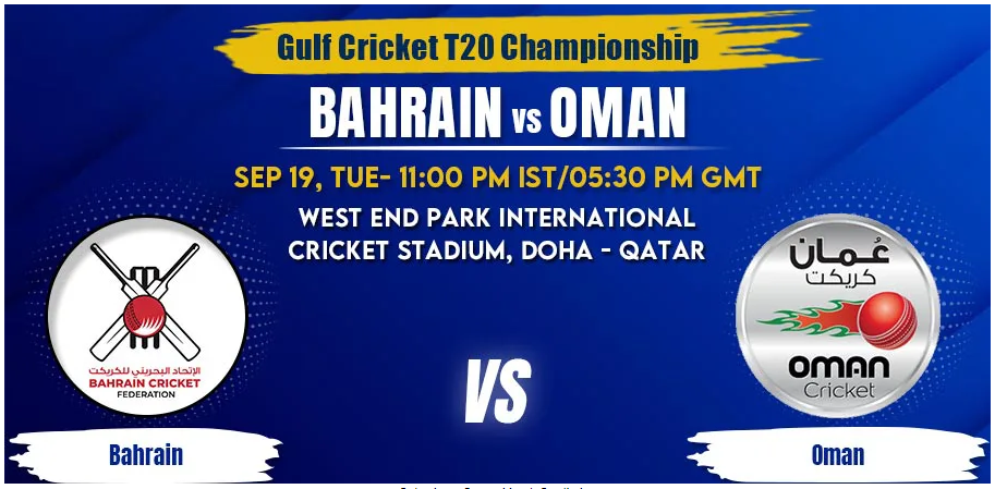 Bahrain vs Oman Today Match Prediction & Live Odds - Gulf Cricket T20I Championship 2023