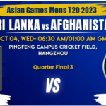 Sri Lanka vs Afghanistan Today Match Prediction & Live Odds - Asian Games 2023