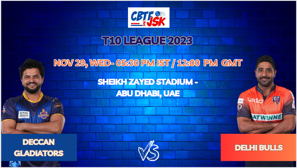 Deccan Gladiators vs Delhi Bulls Today Match Prediction & Live Odds – T10 League 2023