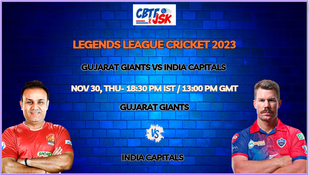 Gujarat Giants vs India Capitals T20 Today Match Prediction & Live Odds - Legends League Cricket 2023