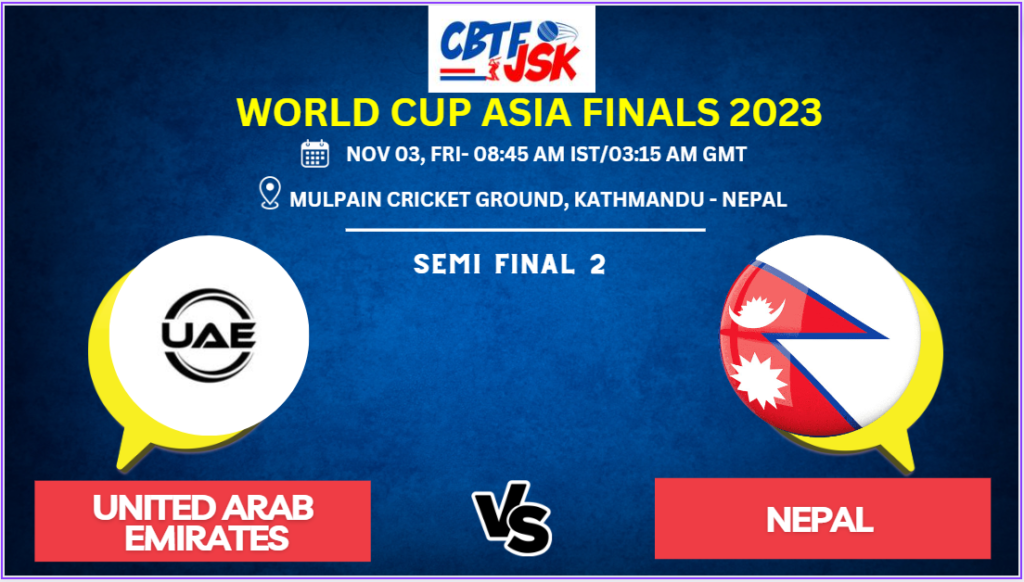 UAE vs Nepal T20 Today Match Prediction & Live Odds - World Cup Asia Finals 2023