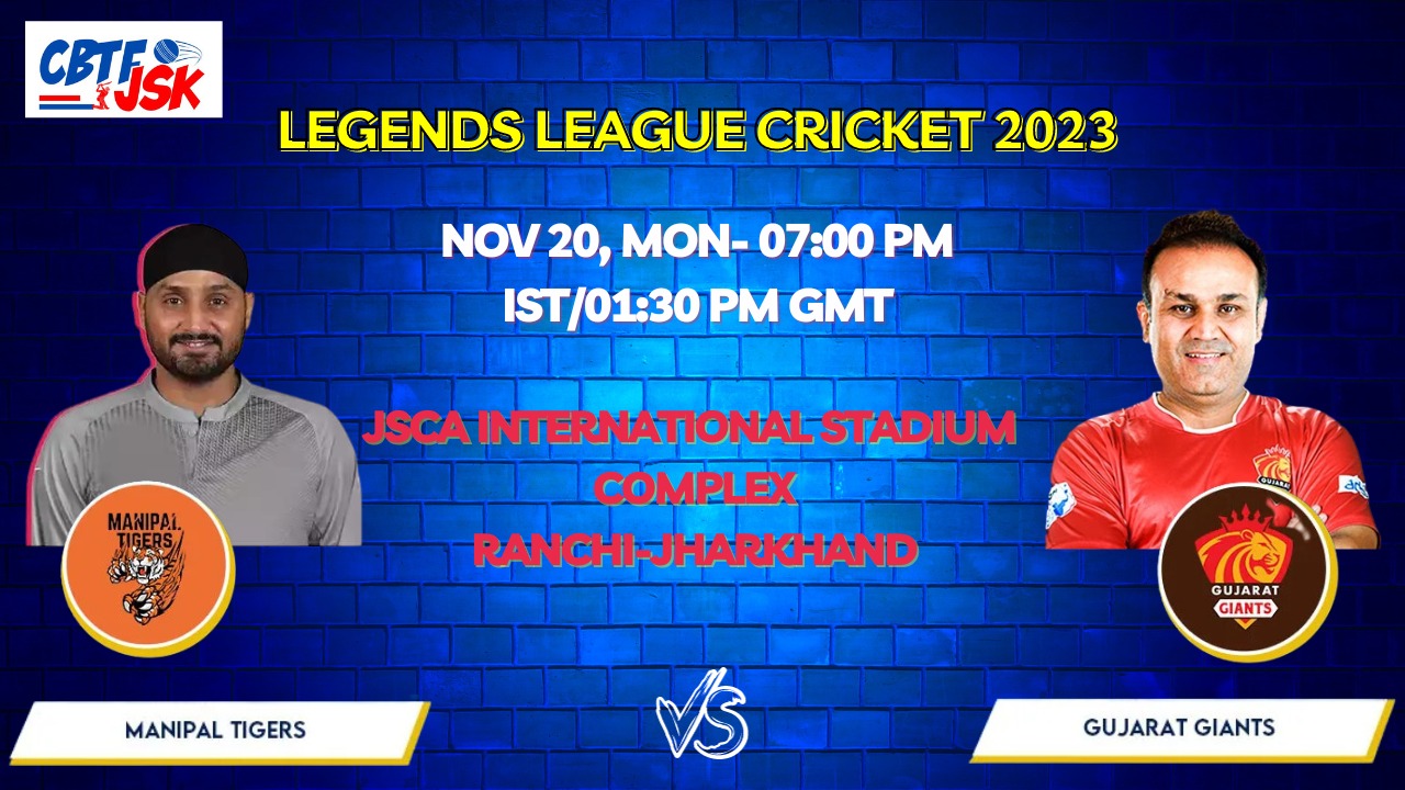 Manipal Tigers vs Gujarat Giants T20 Today Match Prediction & Live Odds - Legends League Cricket 2023