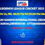 Manipal Tigers vs Bhilwara Kings T20 Today Match Prediction & Live Odds - Legends League Cricket 2023