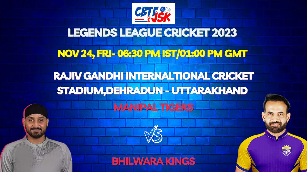 Manipal Tigers vs Bhilwara Kings T20 Today Match Prediction & Live Odds - Legends League Cricket 2023