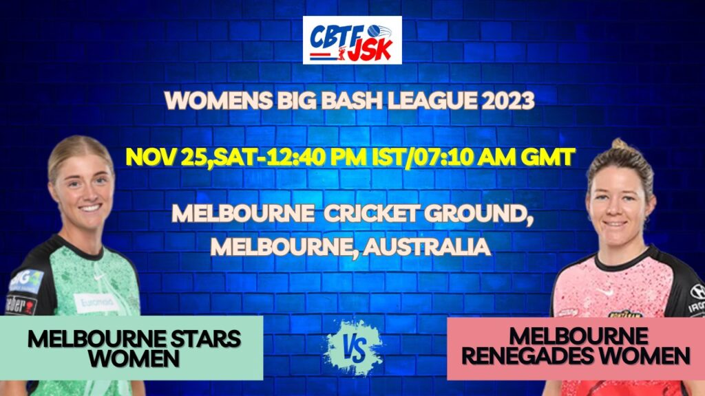 Melbourne Stars vs Melbourne Renegades Women T20 Today Match Prediction & Live Odds - WBBL 2023