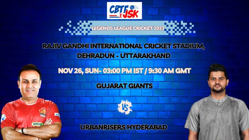 Gujarat Giants vs Urbanrisers Hyderabad T20 Today Match Prediction & Live Odds - Legends League Cricket 2023