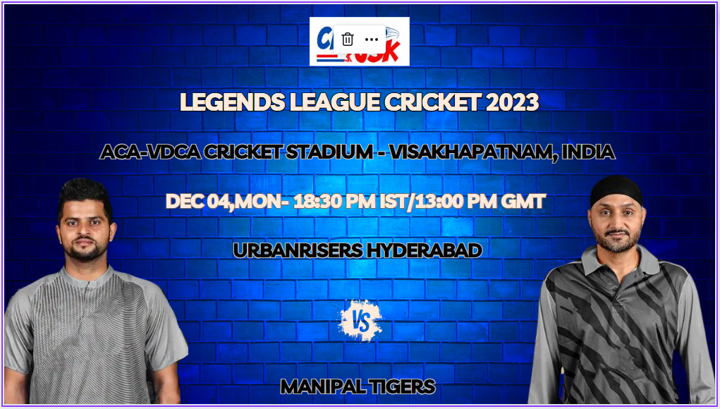 Urbanrisers Hyderabad vs Manipal Tigers T20 Today Match Prediction & Live Odds - Legends League Cricket 2023