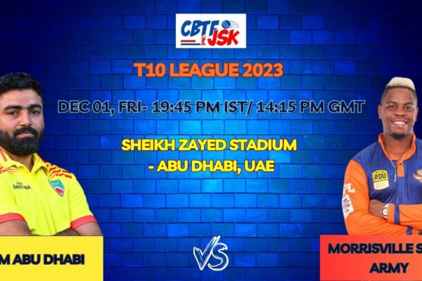 Team Abu Dhabi vs Morrisville Samp Army Today Match Prediction & Live Odds - T10 League 2023