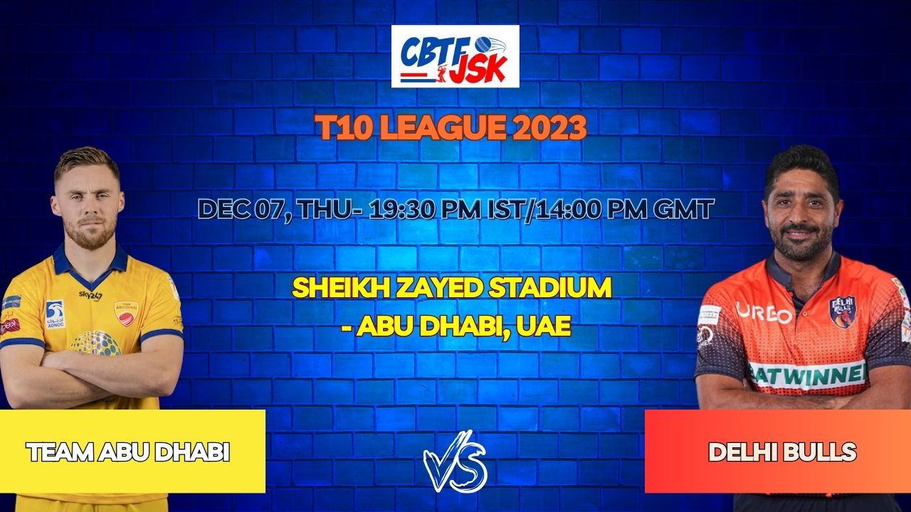 Team Abu Dhabi vs Delhi Bulls Today Match Prediction & Live Odds - T10 League 2023