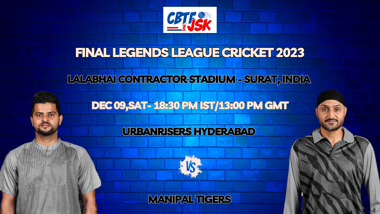 Urbanrisers Hyderabad vs Manipal Tigers T20 Today Match Prediction & Live Odds - Final Legends League Cricket 2023