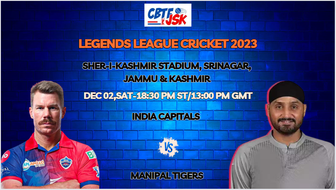 India Capitals vs Manipal Tigers T20 Today Match Prediction & Live Odds - Legends League Cricket 2023