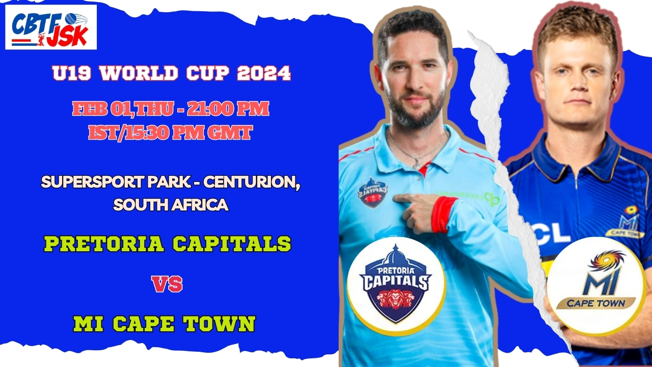 Pretoria Capitals vs MI Cape Town Today Match Prediction & Live Odds - SA20 2024