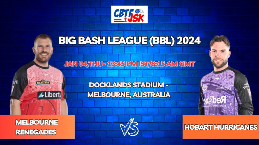 Melbourne Renegades vs Hobart Hurricanes Today Match Prediction & Live Odds - BBL 2024