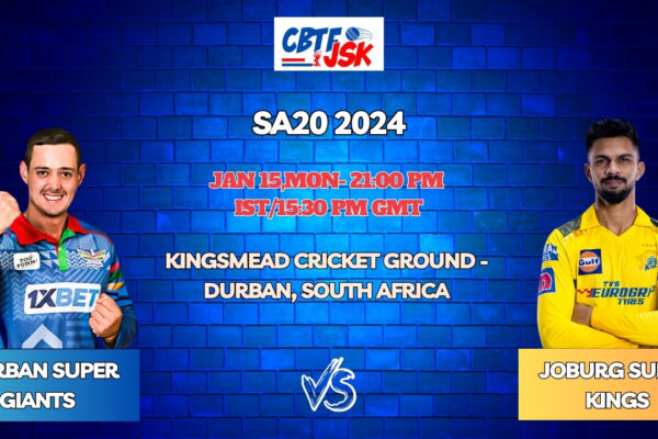 Durban Super Giants vs Joburg Super Kings Today Match Prediction & Live Odds - SA20 2024