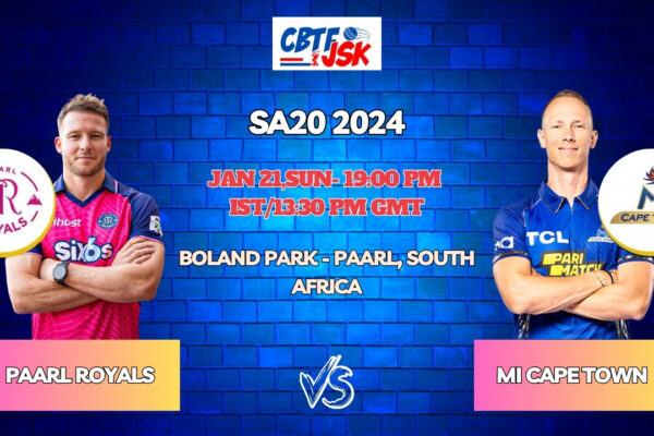 Paarl Royals vs MI Cape Town Today Match Prediction & Live Odds - SA20 2024