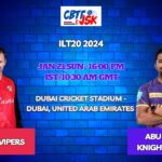 Desert Vipers vs Abu Dhabi Knight Riders Today Match Prediction & Live Odds - ILT20 2024