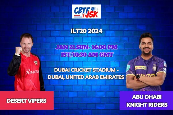 Desert Vipers vs Abu Dhabi Knight Riders Today Match Prediction & Live Odds - ILT20 2024