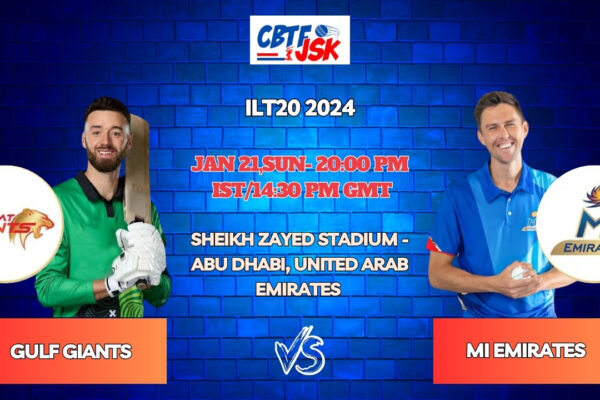 MI Emirates vs Gulf Giants Today Match Prediction & Live Odds - ILT20 2024