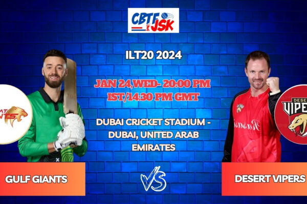 Gulf Giants vs Desert Vipers Today Match Prediction & Live Odds - ILT20 2024