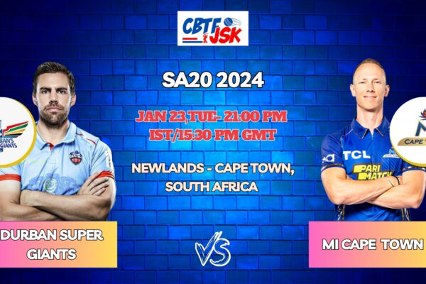 MI Cape Town vs Durban Super Giants Today Match Prediction & Live Odds - SA20 2024