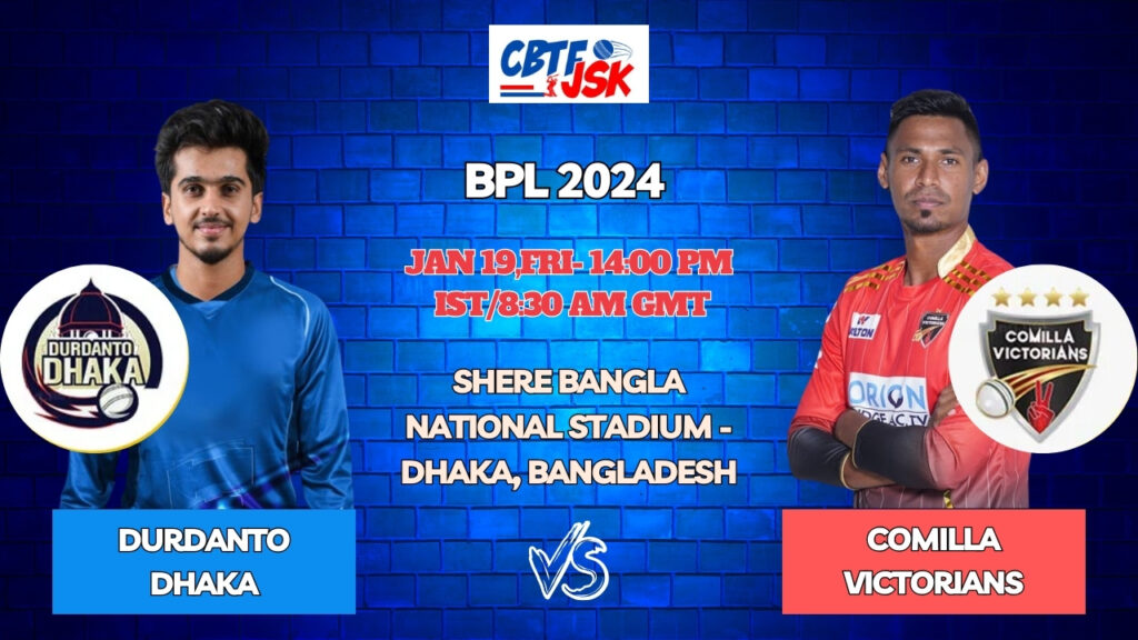 Durdanto Dhaka vs Comilla Victorians Today Match Prediction & Live Odds - BPL 2024