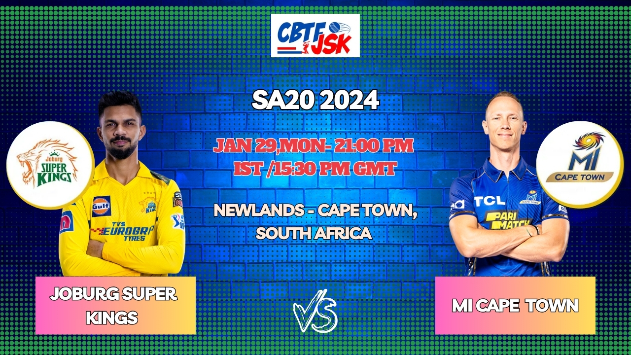 MI Cape Town vs Joburg Super Kings Today Match Prediction & Live Odds - SA20 2024