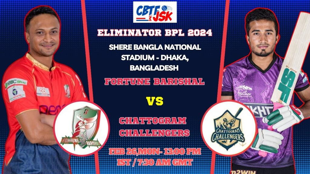 Chattogram Challengers vs Fortune Barishal Today Match Prediction & Live Odds - Eliminator BPL 2024