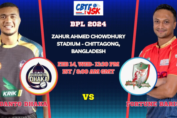 Durdanto Dhaka vs Fortune Barishal Today Match Prediction & Live Odds - BPL 2024