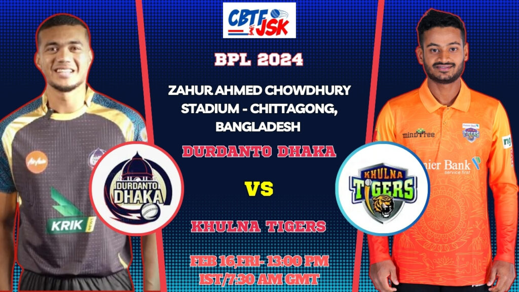 Durdanto Dhaka vs Khulna Tigers Today Match Prediction & Live Odds - BPL 2024