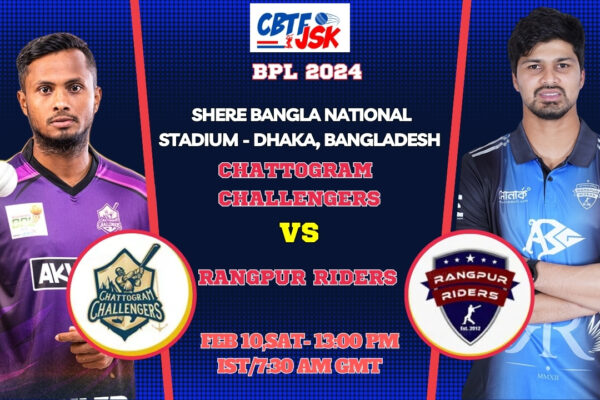 Chattogram Challengers vs Rangpur Riders Today Match Prediction & Live Odds - BPL 2024