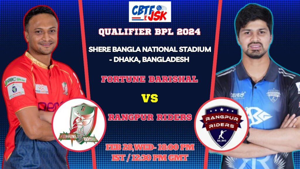 Fortune Barishal vs Rangpur Riders Today Match Prediction & Live Odds - Qualifier BPL 2024