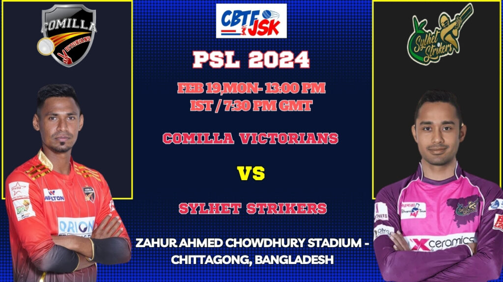 Comilla Victorians vs Sylhet Strikers Today Match Prediction & Live Odds - BPL 2024