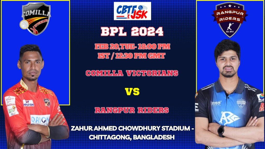 Comilla Victorians vs Rangpur Riders Today Match Prediction & Live Odds - BPL 2024