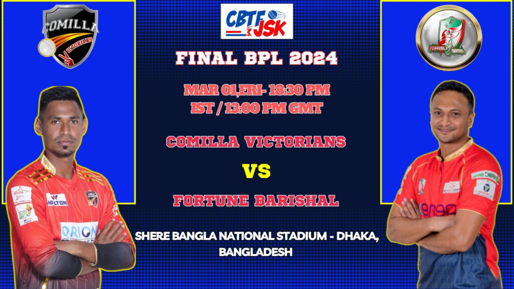 Comilla Victorians vs Fortune Barishal Today Match Prediction & Live Odds - Final BPL 2024