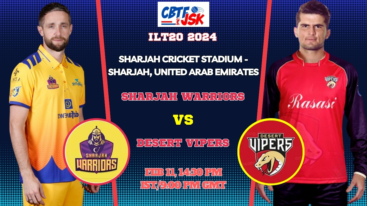 Sharjah Warriors vs Desert Vipers Today Match Prediction & Live Odds - ILT20 2024