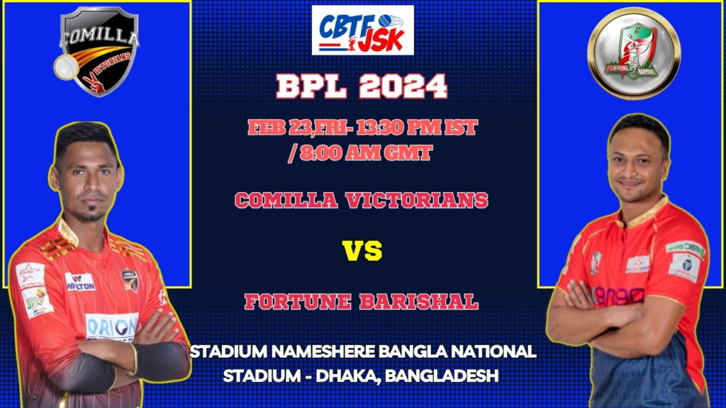 Comilla Victorians vs Fortune Barishal Today Match Prediction & Live Odds - BPL 2024