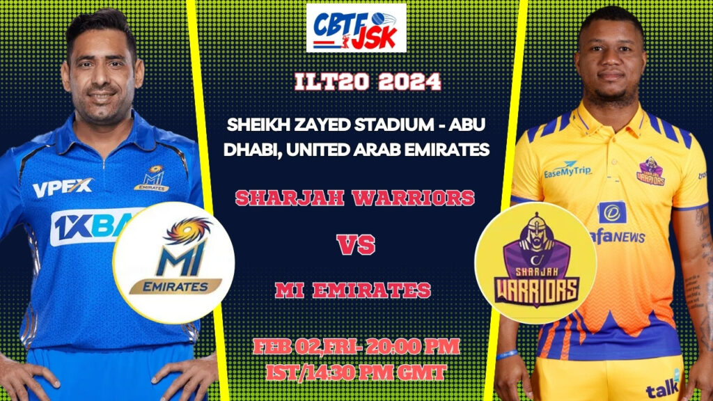 MI Emirates vs Sharjah Warriors Today Match Prediction & Live Odds - ILT20 2024