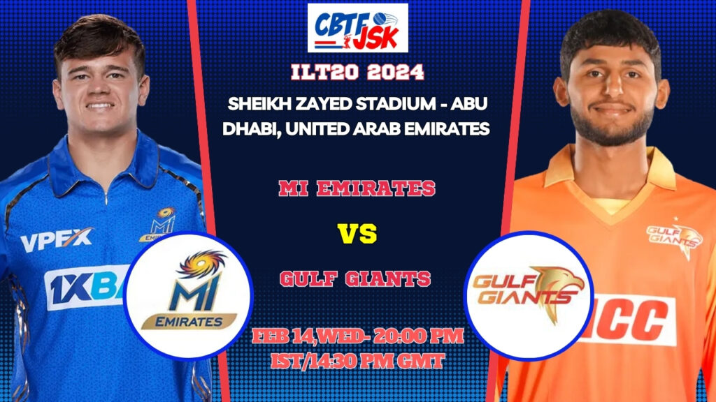 MI Emirates vs Gulf Giants Today Match Prediction & Live Odds - Qualifier ILT20 2024