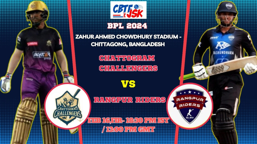 Chattogram Challengers vs Rangpur Riders Today Match Prediction & Live Odds - BPL 2024