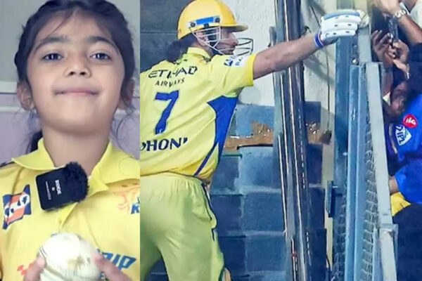 Watch: After getting a ball as gift from MS Dhoni, little Meher warms hearts with her promise | Cricket News