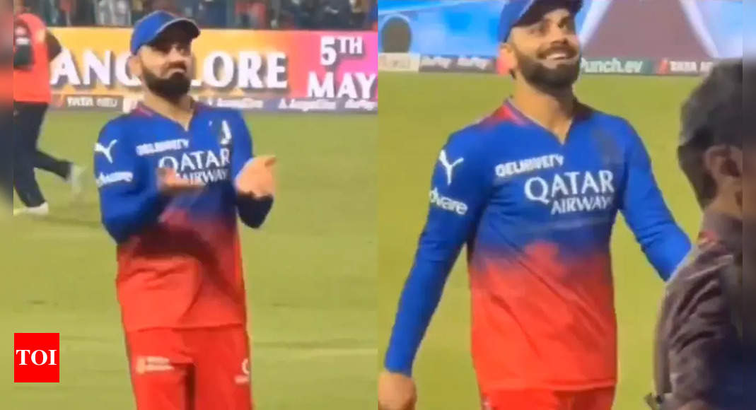 Loud cheers as Virat Kohli makes lively gesture towards Anushka Sharma. Watch | Cricket News