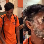 Watch: Cake-smeared Shahbaz Ahmed leads celebrations in SRH camp after entering IPL final | Cricket News