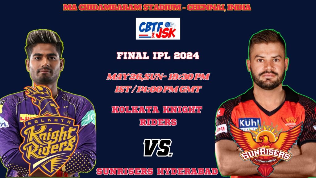 Kolkata Knight Riders vs Sunrisers Hyderabad  Today Match Prediction & Live Odds - Final IPL 2024