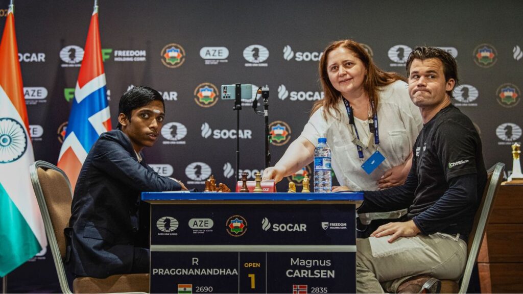 R Praggnanandhaa registers first-ever classical win over world number one Magnus Carlsen, leads Norway chess tournament – India TV