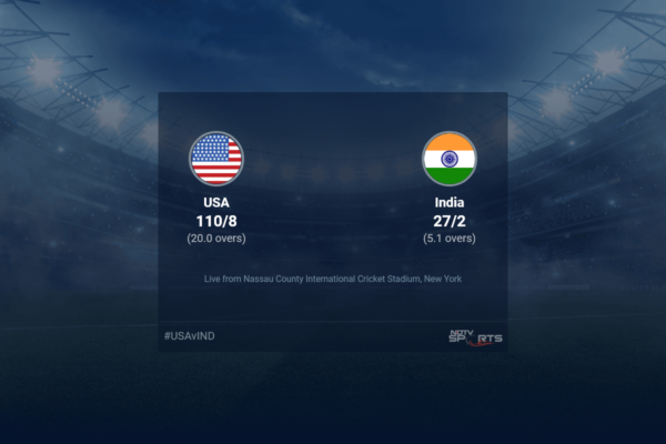 USA vs India live score over Match 25 T20 1 5 updates