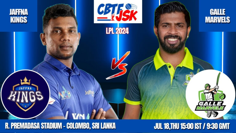 Galle Marvels vs Jaffna Kings Today Match Prediction & Live Odds - Qualifier LPL 2024