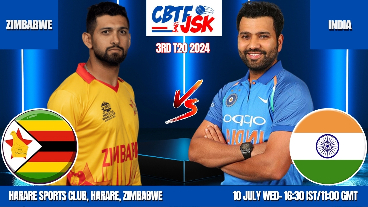 ZIMBABWE VS INDIA, ZIM VS IND 2024,,CBTFJSK Tips, TODAY MATCH PREDICTION,3rd T20 2024