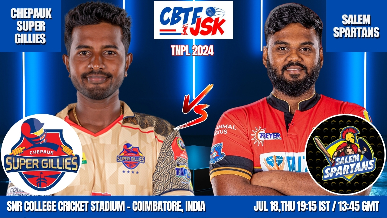 Salem Spartans vs Chepauk Super Gillies Today Match Prediction & Live Odds - TNPL 2024