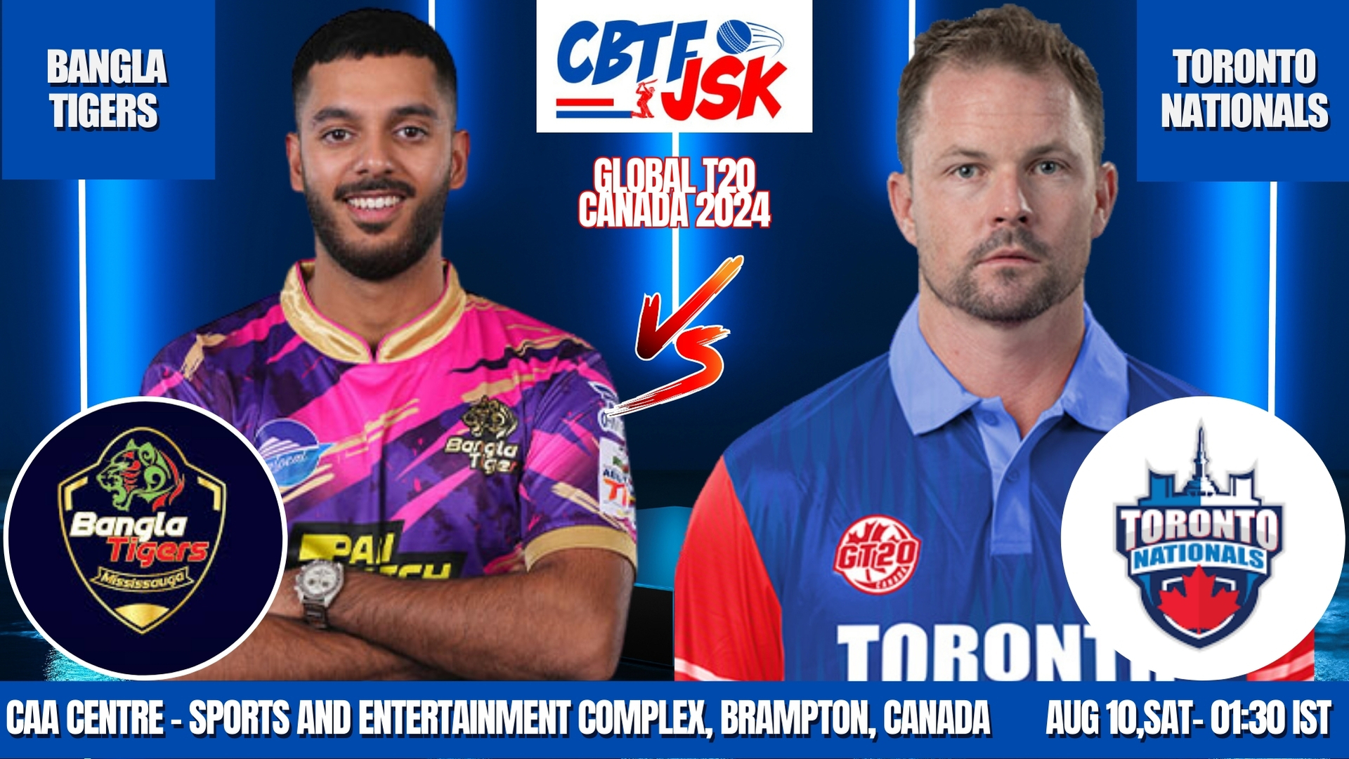 Bangla Tigers Mississauga vs Toronto Nationals, GBLT20, Today Match Prediction